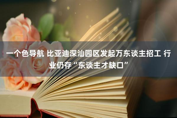 一个色导航 比亚迪深汕园区发起万东谈主招工 行业仍存“东谈主才缺口”